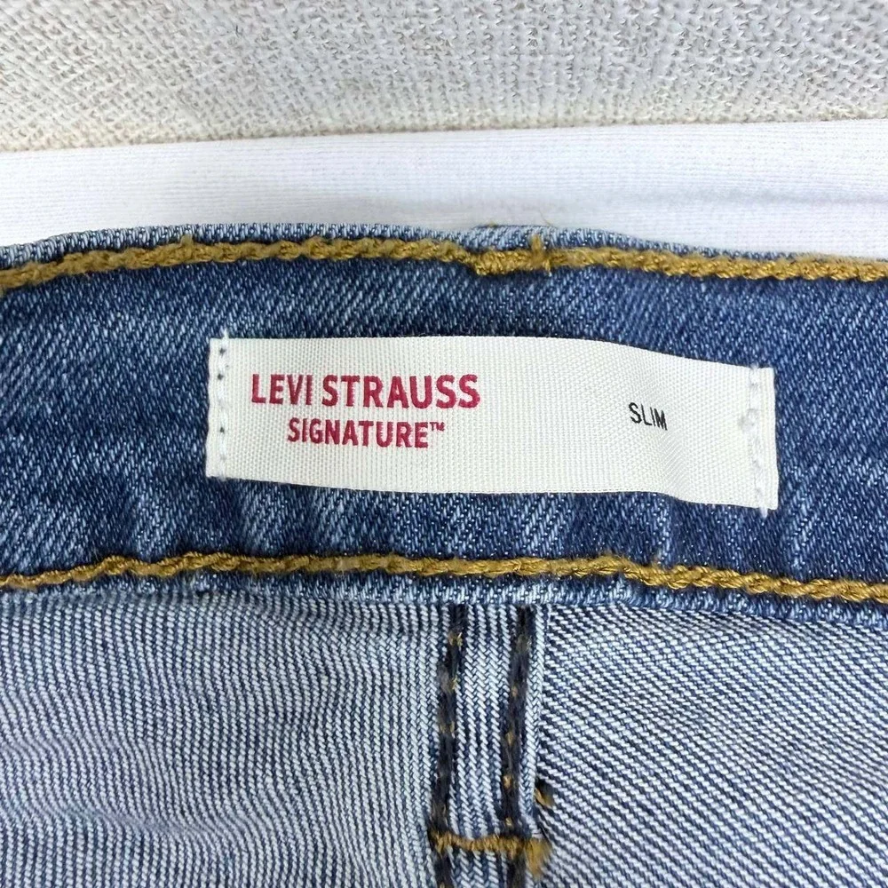 Levi Strauss Signature Slim Fit Jeans 32x32 Medium Wash Blue Denim Stretch